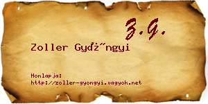 Zoller Gyöngyi névjegykártya